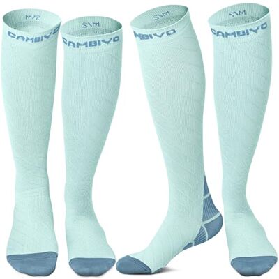 CAMBIVO 2 Paires Chaussette de Contention Femme et Homme, 20-30 mmHg Bas de Contention, Chaussettes de Compression Circulation pour Sport, Course, Football, Voyage en Avion XXL CAMBIVO 2 Paires Chaussette de Contention Femme et Homme, 20-30 mmHg Bas de Contention, Chaussettes de Compression Circulation pour Sport, Course, Football, Voyage en Avion XXL