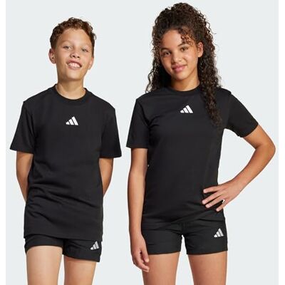 Adidas Uniseks kinderen Essentials shirt, zwart/wit, 15-16 jaar Adidas Uniseks kinderen Essentials shirt, zwart/wit, 15-16 jaar