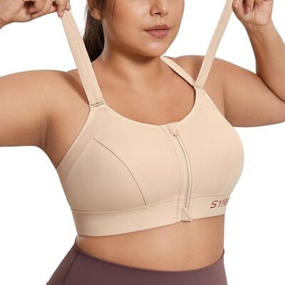 SYROKAN A301S Padded dames Grande Taille, Maintien Extreme, Impact Élevé, Zip Devant, Bretelles Réglables 90C SYROKAN A301S Padded dames Grande Taille, Maintien Extreme, Impact Élevé, Zip Devant, Bretelles Réglables 90C