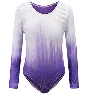 Sinoem Turnpakje voor meisjes, lange mouwen, kleurovergang, meerkleurig, Leotard, dans, ballet, voor kinderen, 3-12 jaar (3-4 jaar, glanzend purper lange mouwen) Sinoem Turnpakje voor meisjes, lange mouwen, kleurovergang, meerkleurig, Leotard, dans, ballet, voor kinderen, 3-12 jaar (3-4 jaar, glanzend purper lange mouwen)