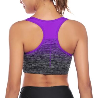 Sykooria Sportbeha voor dames, medium ondersteuning, zonder beugel, racerback, uitneembare vulling, voor yoga, gym, hardlopen L Sykooria Sportbeha voor dames, medium ondersteuning, zonder beugel, racerback, uitneembare vulling, voor yoga, gym, hardlopen L