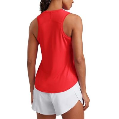 CRZ YOGA Lichtgewicht tanktop voor dames, racerback, mouwloos, trainingstops, atletische hardloopshirts, diep rood, 42 42 CRZ YOGA Lichtgewicht tanktop voor dames, racerback, mouwloos, trainingstops, atletische hardloopshirts, diep rood, 42 42