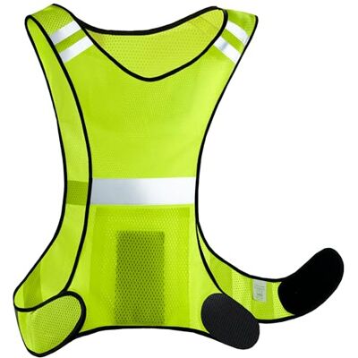 Prowiste Reflecterend vest met hoge zichtbaarheid, dames en heren, ademend, licht, neonjas voor hardlopen, fietsen (XL, XXL) XL - XXL Prowiste Reflecterend vest met hoge zichtbaarheid, dames en heren, ademend, licht, neonjas voor hardlopen, fietsen (XL, XXL) XL - XXL