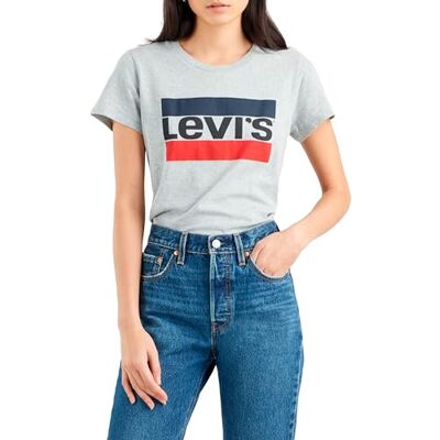 Levis The Perfect Tee T-shirt voor dames (1 stuk), Sportswear Logo Heather Grey, XS XS Levis The Perfect Tee T-shirt voor dames (1 stuk), Sportswear Logo Heather Grey, XS XS