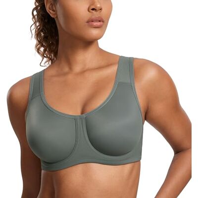 SYROKAN Sportbeha voor dames, beugel, saliegrijs 90C SYROKAN Sportbeha voor dames, beugel, saliegrijs 90C