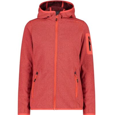 CMP Knit-tech damesjack met vaste capuchon 3H19826 fleecejack voor dames CMP Knit-tech damesjack met vaste capuchon 3H19826 fleecejack voor dames