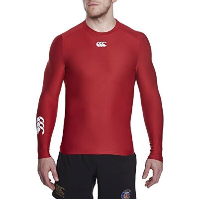 Canterbury Thermoreg Base Layer onderhemd met lange mouwen voor heren, Helder rood Canterbury Thermoreg Base Layer onderhemd met lange mouwen voor heren, Helder rood