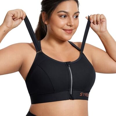 SYROKAN A301S Padded dames Grande Taille, Maintien Extreme, Impact Élevé, Zip Devant, Bretelles Réglables 85B SYROKAN A301S Padded dames Grande Taille, Maintien Extreme, Impact Élevé, Zip Devant, Bretelles Réglables 85B