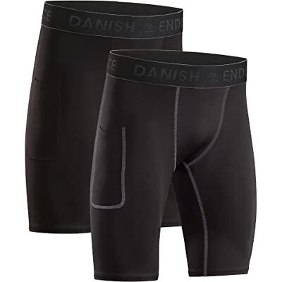 DANISH ENDURANCE Compressieshorts voor heren, set van 2 (Veelkleurig (1x Zwart, 1x Zwart/Grijs), XL) XL DANISH ENDURANCE Compressieshorts voor heren, set van 2 (Veelkleurig (1x Zwart, 1x Zwart/Grijs), XL) XL