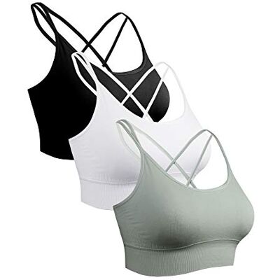 Sykooria Sportbeha voor dames, medium ondersteuning, zonder beugel, racerback, uitneembare vulling, voor yoga, gym, hardlopen L Sykooria Sportbeha voor dames, medium ondersteuning, zonder beugel, racerback, uitneembare vulling, voor yoga, gym, hardlopen L
