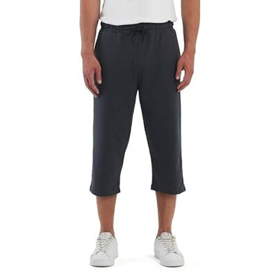 COMEOR Korte sportbroek voor heren 3/4 capribroek voor heren hardloopshorts van katoen, Donkergrijs S COMEOR Korte sportbroek voor heren 3/4 capribroek voor heren hardloopshorts van katoen, Donkergrijs S