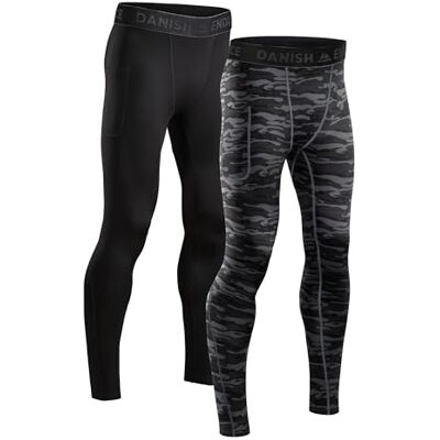 DANISH ENDURANCE Compressieleggings voor heren, anti-wrijving, sport en hardlopen, 2 stuks XL DANISH ENDURANCE Compressieleggings voor heren, anti-wrijving, sport en hardlopen, 2 stuks XL