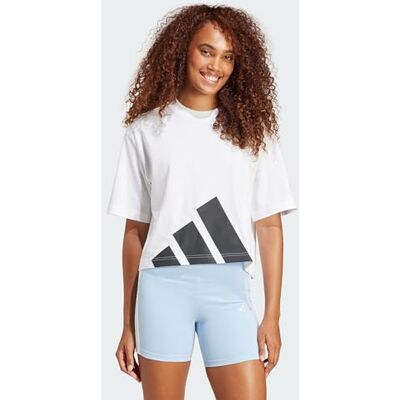 Adidas Dames Essentials New Logo Boyfriend Shirt, wit/zwart, L Adidas Dames Essentials New Logo Boyfriend Shirt, wit/zwart, L