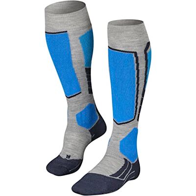 Falke SK2 Skisokken voor heren, wol, zwart, blauw, vele andere kleuren, dikke versterkte skikousen zonder patroon, met middelsterke vulling, kniehoog en warm voor het skiën, 1 paar Falke SK2 Skisokken voor heren, wol, zwart, blauw, vele andere kleuren, dikke versterkte skikousen zonder patroon, met middelsterke vulling, kniehoog en warm voor het skiën, 1 paar