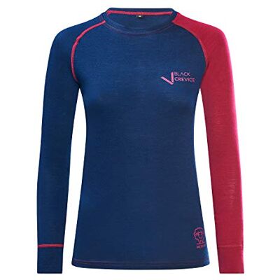 Black Crevice T-shirt met lange mouwen voor dames, merinowol, functioneel ondergoed voor dames Black Crevice T-shirt met lange mouwen voor dames, merinowol, functioneel ondergoed voor dames