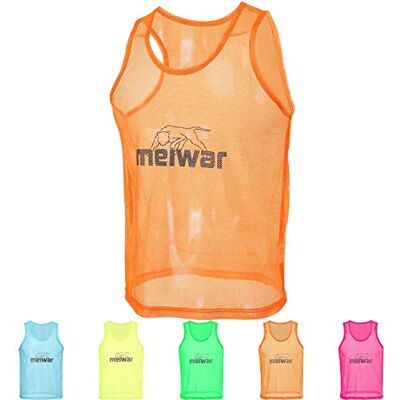 meiwar Sportchasuble voetbalrugleuning, hockey, sneakers, 10 stuks, shirt voor kinderen en volwassenen, oranje, XL meiwar Sportchasuble voetbalrugleuning, hockey, sneakers, 10 stuks, shirt voor kinderen en volwassenen, oranje, XL