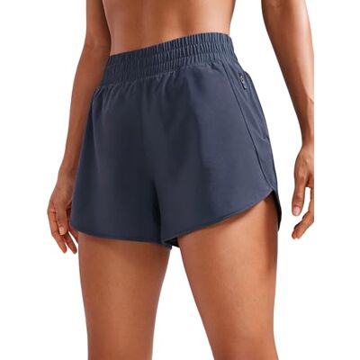 CRZ YOGA Hardloopshorts voor dames, dolfijn, hoge taille, sneldrogend, Marine. 40 CRZ YOGA Hardloopshorts voor dames, dolfijn, hoge taille, sneldrogend, Marine. 40