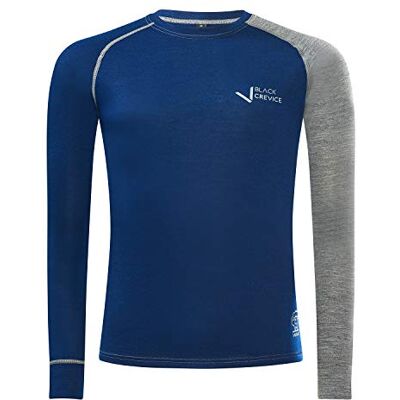 Black Crevice Merino T-shirt met lange mouwen voor heren, functioneel shirt voor heren Black Crevice Merino T-shirt met lange mouwen voor heren, functioneel shirt voor heren