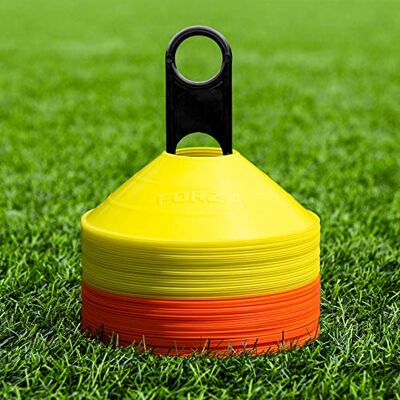 FORZA Afbakeningsstukken voor sporttraining, essentiële uitrusting voor voetbal, rugby, fitness en andere sporten, 10 kleuren, 50/1000 stuks FORZA Afbakeningsstukken voor sporttraining, essentiële uitrusting voor voetbal, rugby, fitness en andere sporten, 10 kleuren, 50/1000 stuks