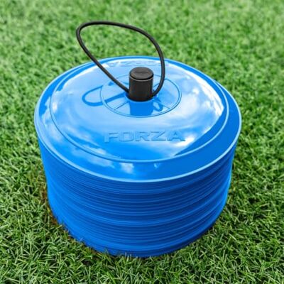 FORZA Trainingsmarkeerstiften, bijna plat, 10 kleuren, 50 stuks, zeer duurzaam, perfecte optie voor meerdere sporten FORZA Trainingsmarkeerstiften, bijna plat, 10 kleuren, 50 stuks, zeer duurzaam, perfecte optie voor meerdere sporten