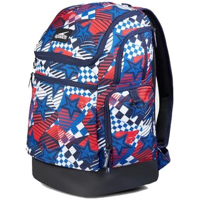 Speedo Teamster 2.0 zwemrugzak, 35 liter, sterrenmotief, zwart/blauw/rood/wit, zwart/blauw/rood/wit 35 L Speedo Teamster 2.0 zwemrugzak, 35 liter, sterrenmotief, zwart/blauw/rood/wit, zwart/blauw/rood/wit 35 L