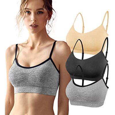 SHEKINI Sport-BH voor Dames Zonder Beugel met Uitneembare Cup Pads, Licht Sport Beha Yoga Fitness Training 3 Pack M-L SHEKINI Sport-BH voor Dames Zonder Beugel met Uitneembare Cup Pads, Licht Sport Beha Yoga Fitness Training 3 Pack M-L