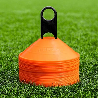FORZA Afbakeningsstukken voor sporttraining, essentiële uitrusting voor voetbal, rugby, fitness en andere sporten, 10 kleuren, 50/1000 stuks FORZA Afbakeningsstukken voor sporttraining, essentiële uitrusting voor voetbal, rugby, fitness en andere sporten, 10 kleuren, 50/1000 stuks