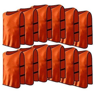 VGEBY 12 stks/pak jacket sport vest volwassenen shirts jas training trainingspak ademend voor mannen vrouwen voor voetbal basketbal rugby (kleur: oranje) VGEBY 12 stks/pak jacket sport vest volwassenen shirts jas training trainingspak ademend voor mannen vrouwen voor voetbal basketbal rugby (kleur: oranje)