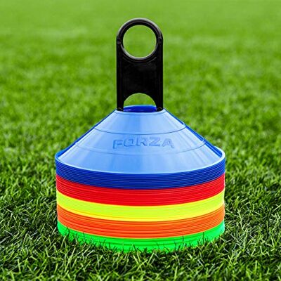 FORZA Afbakeningsstukken voor sporttraining, essentiële uitrusting voor voetbal, rugby, fitness en andere sporten, 10 kleuren, 50/1000 stuks FORZA Afbakeningsstukken voor sporttraining, essentiële uitrusting voor voetbal, rugby, fitness en andere sporten, 10 kleuren, 50/1000 stuks