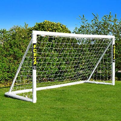 FORZA But de Football 2,4 x 1,2 m – But de Jardin en PVC Imperméable Système de Verrouillage Option Mur de Tir, Sac & Ballon FORZA But de Football 2,4 x 1,2 m – But de Jardin en PVC Imperméable Système de Verrouillage Option Mur de Tir, Sac & Ballon