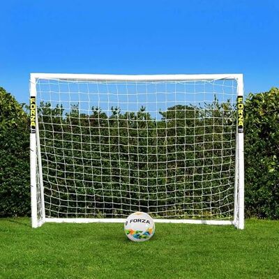 FORZA Voetbaldoel 2,4 m x 1,8 m – voetbaldoel voor de tuin van UPVC, weerbestendig, robuuste structuur met vergrendelingssysteem, duurzaam doel voor training en thuiswedstrijden FORZA Voetbaldoel 2,4 m x 1,8 m – voetbaldoel voor de tuin van UPVC, weerbestendig, robuuste structuur met vergrendelingssysteem, duurzaam doel voor training en thuiswedstrijden