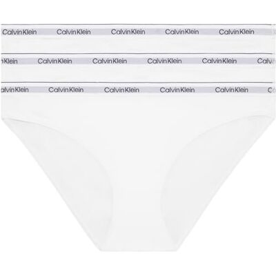 Calvin Klein 3 stuks bikini (Low-rise) 000qd5207e, bikinislips voor dames (3 stuks), Wit XXL Grande taille Calvin Klein 3 stuks bikini (Low-rise) 000qd5207e, bikinislips voor dames (3 stuks), Wit XXL Grande taille