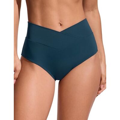 CRZ YOGA Bikinibroekje met hoge taille en V-hals, Blauwe badge 40 CRZ YOGA Bikinibroekje met hoge taille en V-hals, Blauwe badge 40