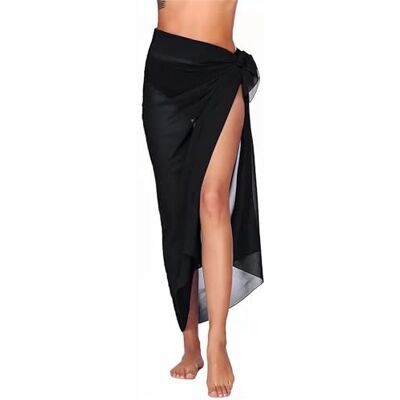 Figarge Sarong Sexy chiffon strandsarong voor dames, lange strandjurk, zomer, lichte wikkelrok, zacht, zwart. Taille unique Figarge Sarong Sexy chiffon strandsarong voor dames, lange strandjurk, zomer, lichte wikkelrok, zacht, zwart. Taille unique