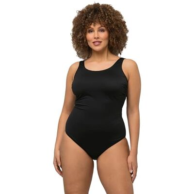 Ulla Popken Badpak, extra zachte voering, plooien aan de zijkant, eendelig badpak voor dames, zwart. 60-62 Ulla Popken Badpak, extra zachte voering, plooien aan de zijkant, eendelig badpak voor dames, zwart. 60-62