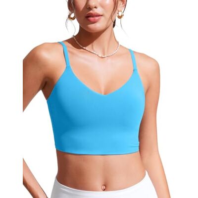 CRZ YOGA V-hals longline bikinitop, kajak blauw 40 CRZ YOGA V-hals longline bikinitop, kajak blauw 40