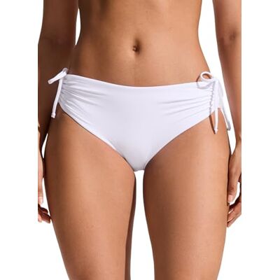 CRZ YOGA Gemiddelde taille bikinibroekje met ruches, Wit. 42 CRZ YOGA Gemiddelde taille bikinibroekje met ruches, Wit. 42