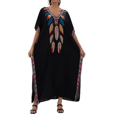 L-Peach Dames zomer cardigan dames bikini cover up casual strandjurk zomerjurk één maat, Zwart (2) one size L-Peach Dames zomer cardigan dames bikini cover up casual strandjurk zomerjurk één maat, Zwart (2) one size