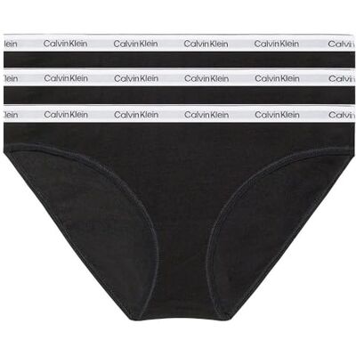 Calvin Klein Set van 3 elastische katoenen bikinislips voor dames, zwart, L L Calvin Klein Set van 3 elastische katoenen bikinislips voor dames, zwart, L L