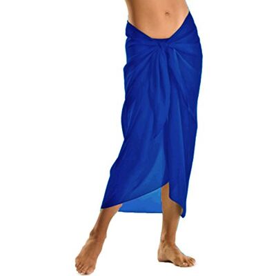 TOSKATOK Damesmeisjes, sexy, strandjurk, elegant, rok, sarong, effen, Blauw One Size TOSKATOK Damesmeisjes, sexy, strandjurk, elegant, rok, sarong, effen, Blauw One Size