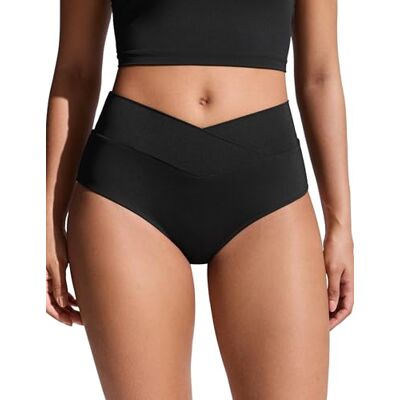 CRZ YOGA Bikinibroekje met hoge taille en V-hals, zwart. 38 CRZ YOGA Bikinibroekje met hoge taille en V-hals, zwart. 38