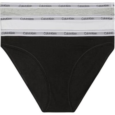 Calvin Klein Bikinibroekjes voor dames, Zwart/Wit/Grijs Heather 3XL Calvin Klein Bikinibroekjes voor dames, Zwart/Wit/Grijs Heather 3XL
