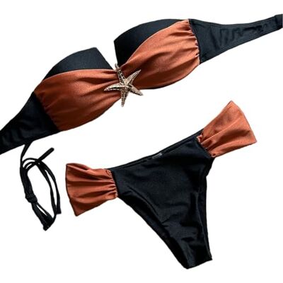 Uqezagpa Maillot de bain 2 pièces push-up pour femme Bandeau Maillot de bain avec étoiles Maillot de bain dos nu Maillot de bain pour femme Uqezagpa Maillot de bain 2 pièces push-up pour femme Bandeau Maillot de bain avec étoiles Maillot de bain dos nu Maillot de bain pour femme