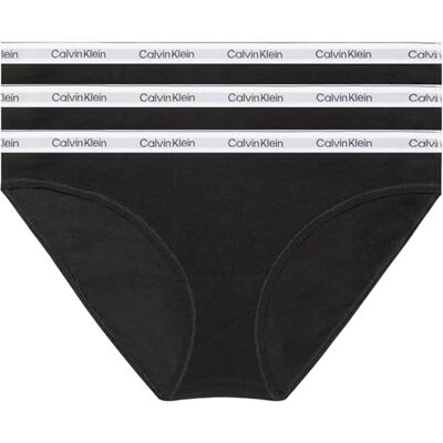 Calvin Klein 3 stuks bikini (low-rise) 000qd5207e bikinislips voor dames, zwart/zwart 3XL Calvin Klein 3 stuks bikini (low-rise) 000qd5207e bikinislips voor dames, zwart/zwart 3XL