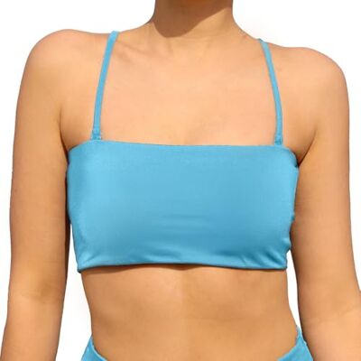 MYLILY bandeau-bikinitop zwarte bandeau-top voor dames afneembare en strapless bandjes Zwart bikinitop, Blauw M MYLILY bandeau-bikinitop zwarte bandeau-top voor dames afneembare en strapless bandjes Zwart bikinitop, Blauw M