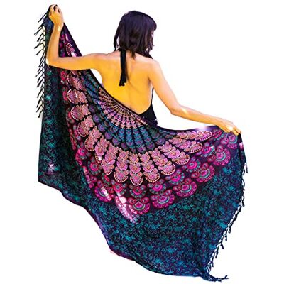 ART Bohemian-pareo voor dames – boho-bikini – sjaal – verpakking – deken – 100% stof gebatikte rayon-sarong – 180 x 120 cm 180x120 cm ART Bohemian-pareo voor dames – boho-bikini – sjaal – verpakking – deken – 100% stof gebatikte rayon-sarong – 180 x 120 cm 180x120 cm