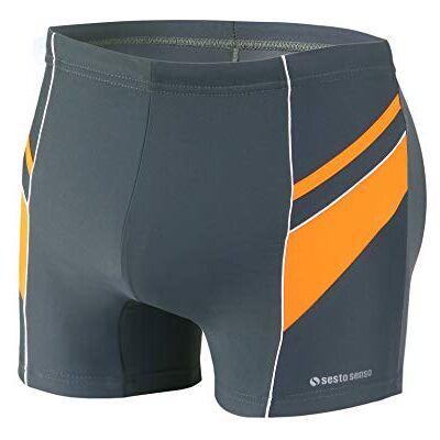 sesto senso Zwemshorts voor heren Nauwsluitend badpak Maat M tot 4XL, Grafiet Oranje Wit Bd 357, L L sesto senso Zwemshorts voor heren Nauwsluitend badpak Maat M tot 4XL, Grafiet Oranje Wit Bd 357, L L
