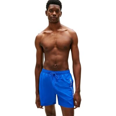 Tommy Hilfiger Medium Drawstring Zip Pocket Um0um03748 zwembroek voor heren, Blauw (koningsblauw), L L Tommy Hilfiger Medium Drawstring Zip Pocket Um0um03748 zwembroek voor heren, Blauw (koningsblauw), L L