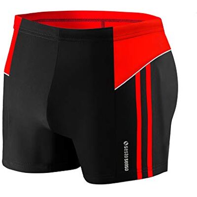 sesto senso Zwemshorts voor heren Nauwsluitend badpak Maat M tot 4XL, Zwart Rood Wit Bd 384, L L sesto senso Zwemshorts voor heren Nauwsluitend badpak Maat M tot 4XL, Zwart Rood Wit Bd 384, L L