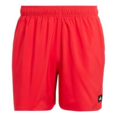 Adidas Homme Solid CLX Short-Length Swim Shorts, Pure Ruby/Black, M Adidas Homme Solid CLX Short-Length Swim Shorts, Pure Ruby/Black, M